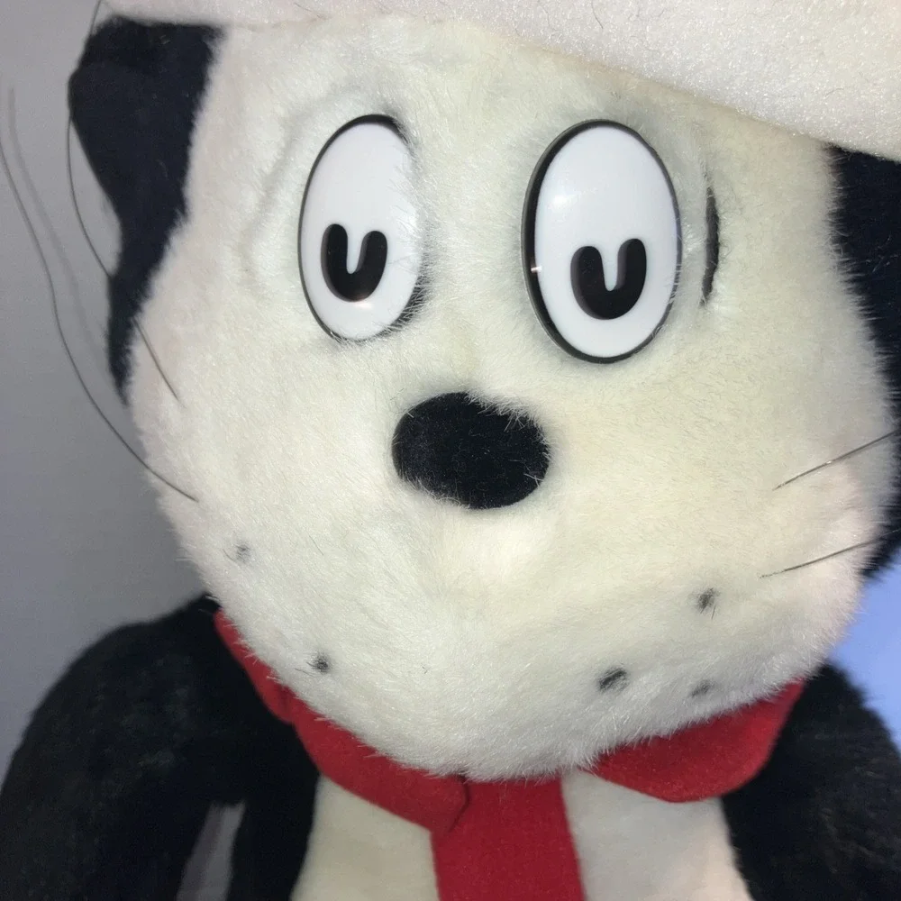 Vtg Dr. Seuss 1995 The Cat In The Hat Stuffed Plush Doll with Book 28" Retired - Picture 4 of 9